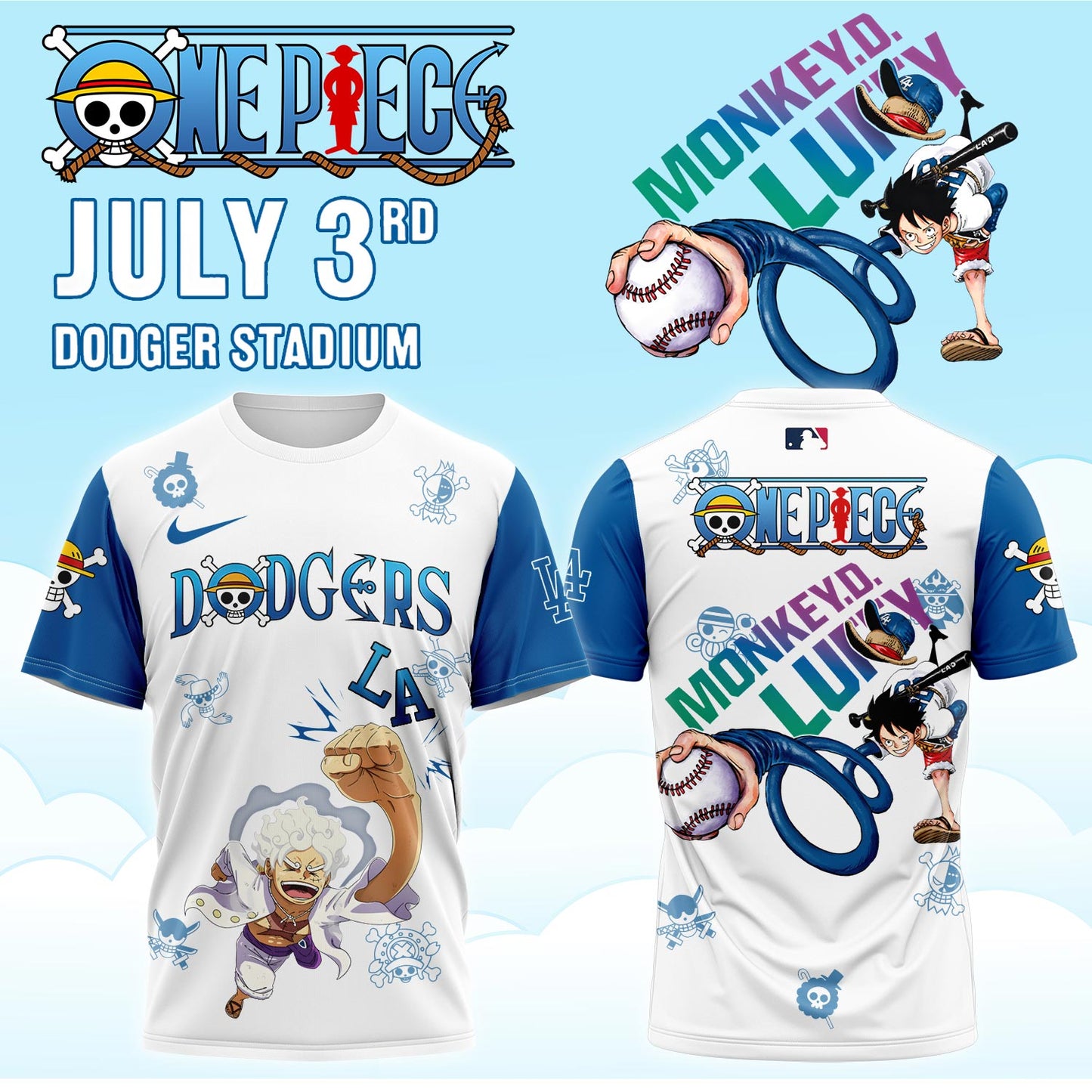 Los Angeles Dodgers _ ONE PIECE Night Limited 2025 Tshirt&Cap