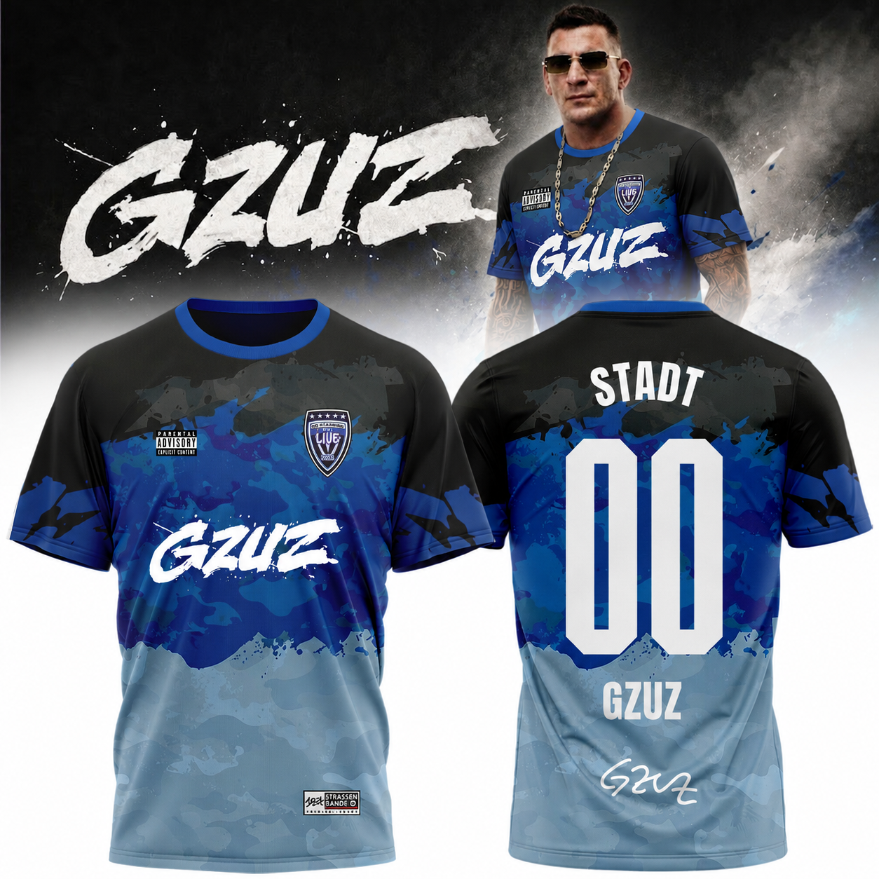 GZUZ “Live Europe 2026” Signature Limited Edition – Tshirt (Custom Name & Number)