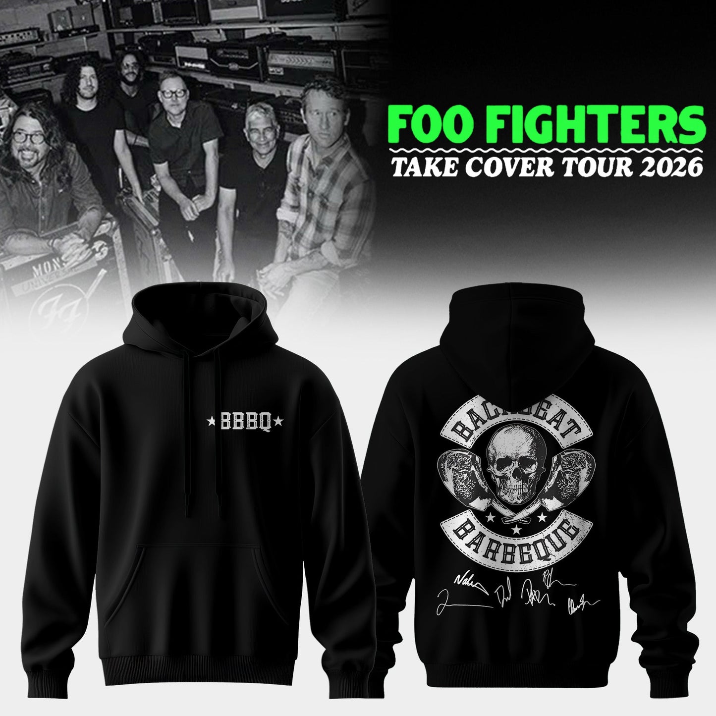..Foo Fighters ”Take Cover Tour 2026” Limited Edition Signature - Hoodie