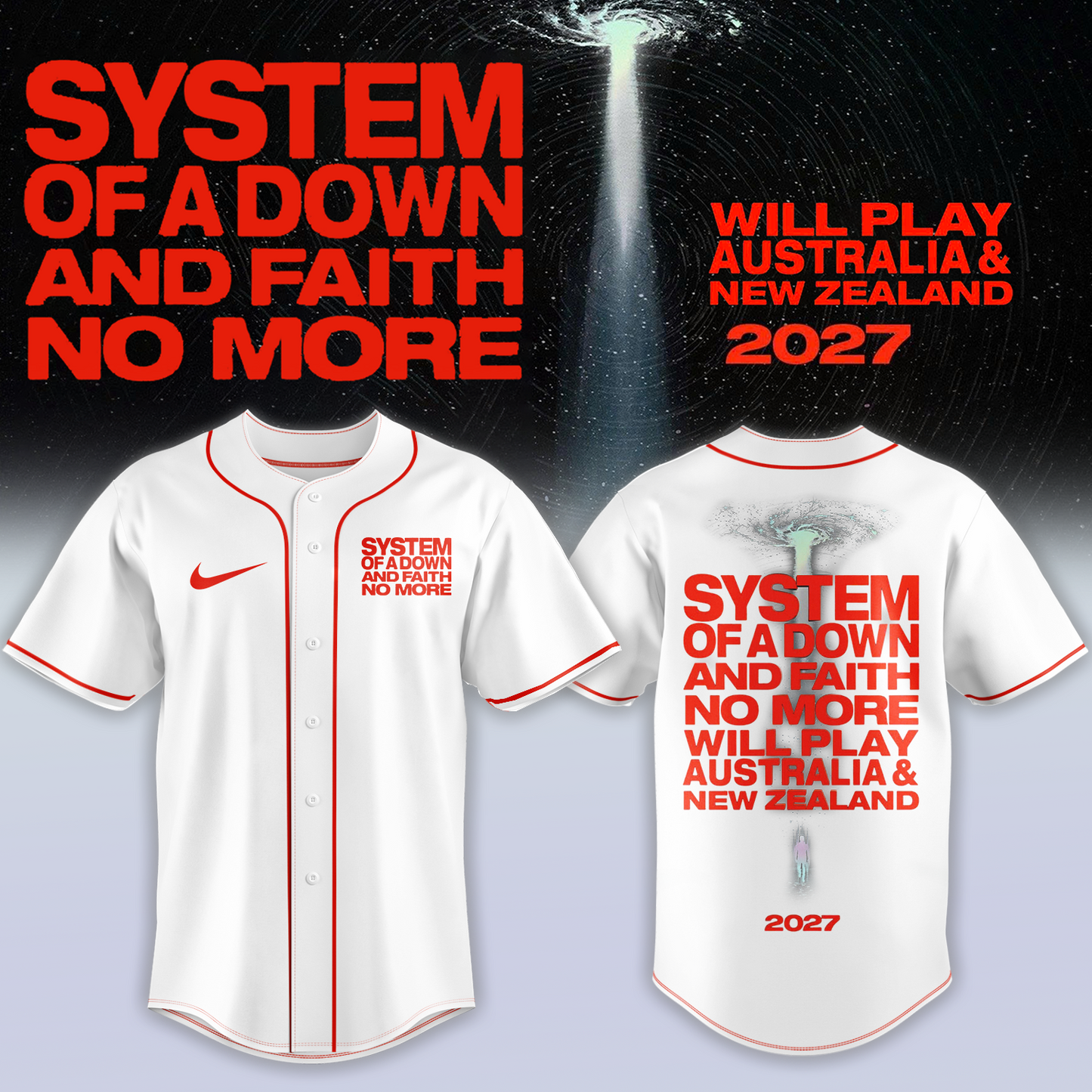 ,,System Of A Down & Faith No More – Australia & New Zealand Tour 2027 – Jersey