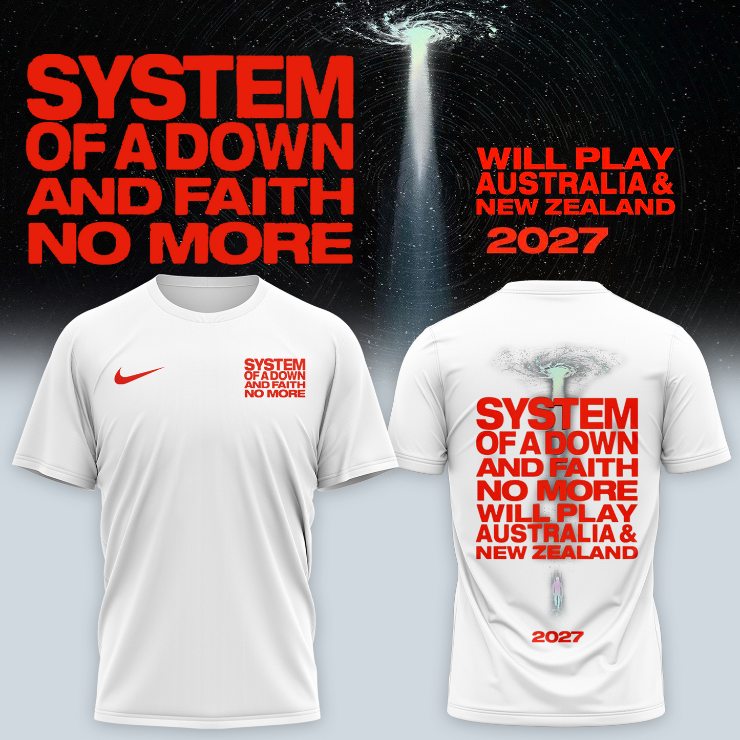 ,,System Of A Down & Faith No More – Australia & New Zealand Tour 2027 – T-shirt
