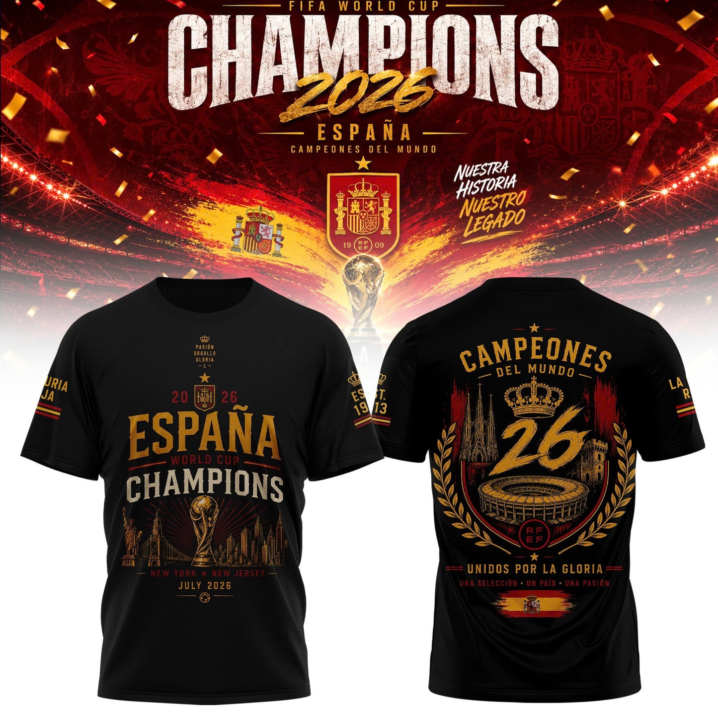 Spain World Cup Champions 2026 TShirt