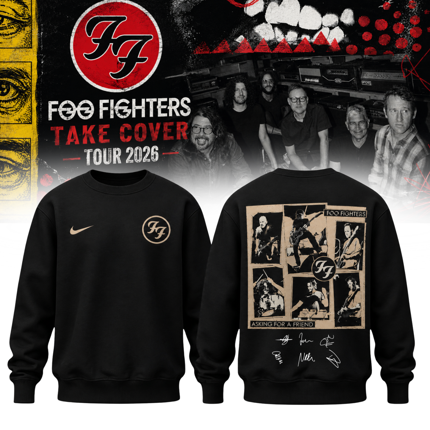 Foo Fighters ”Take Cover Tour 2026” Signature Limited Edition – Sweatshirt