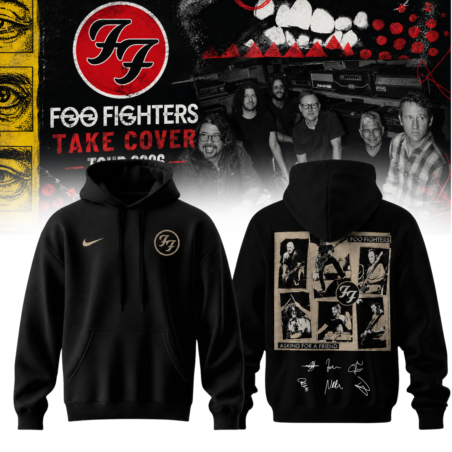,Foo Fighters ”Take Cover Tour 2026” Signature Limited Edition – Hoodie