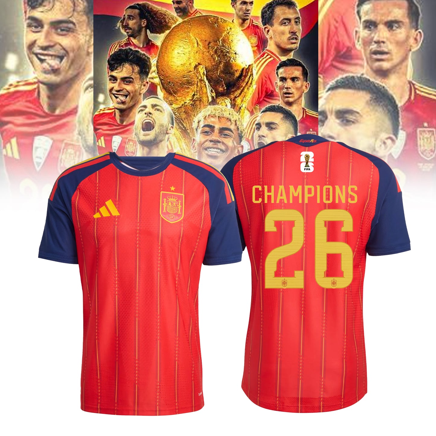 Limited Edition Spain National Football Team 2026 World Cup Champions Jersey
