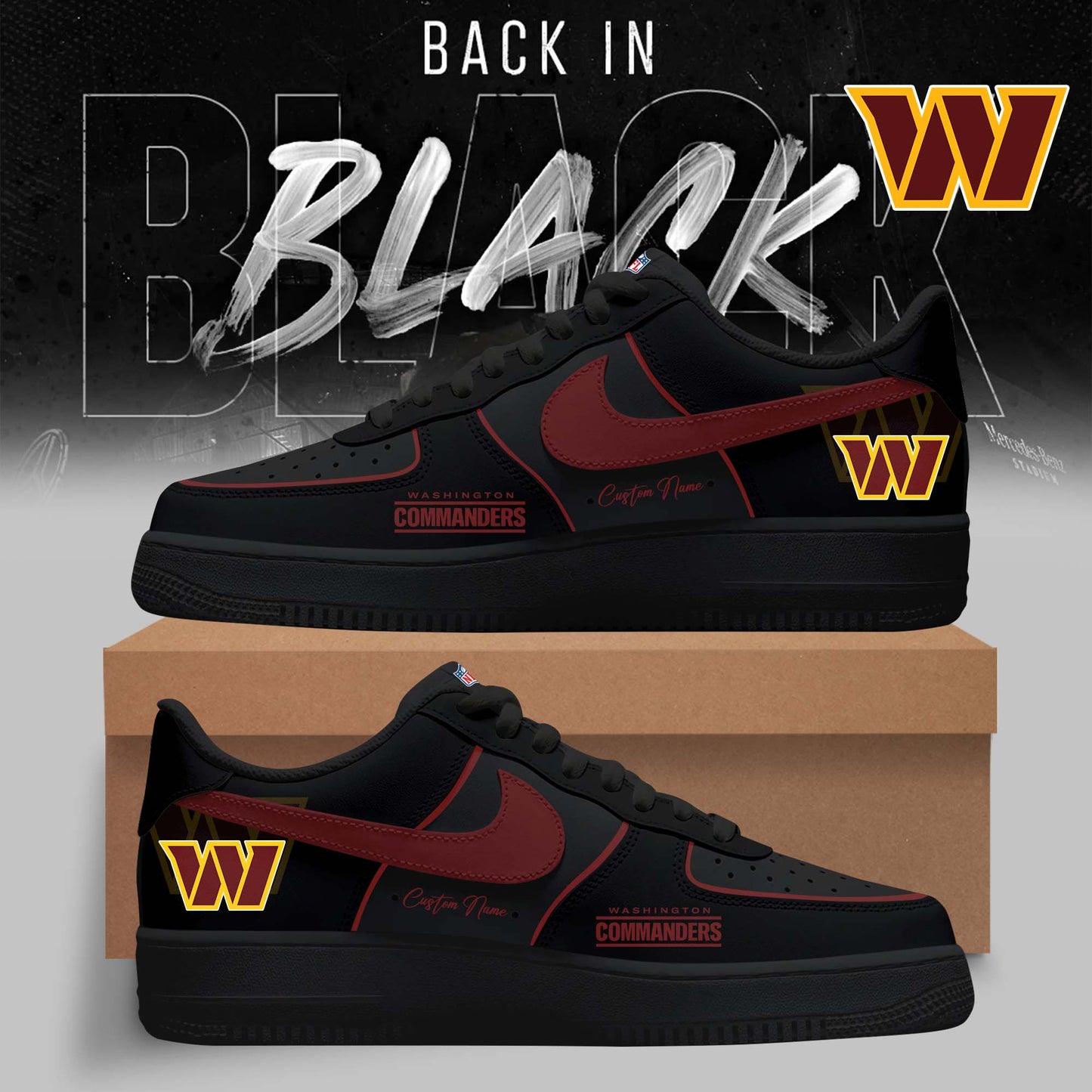 Washington Commanders – 2025 Back In Black Limited Edition AF1