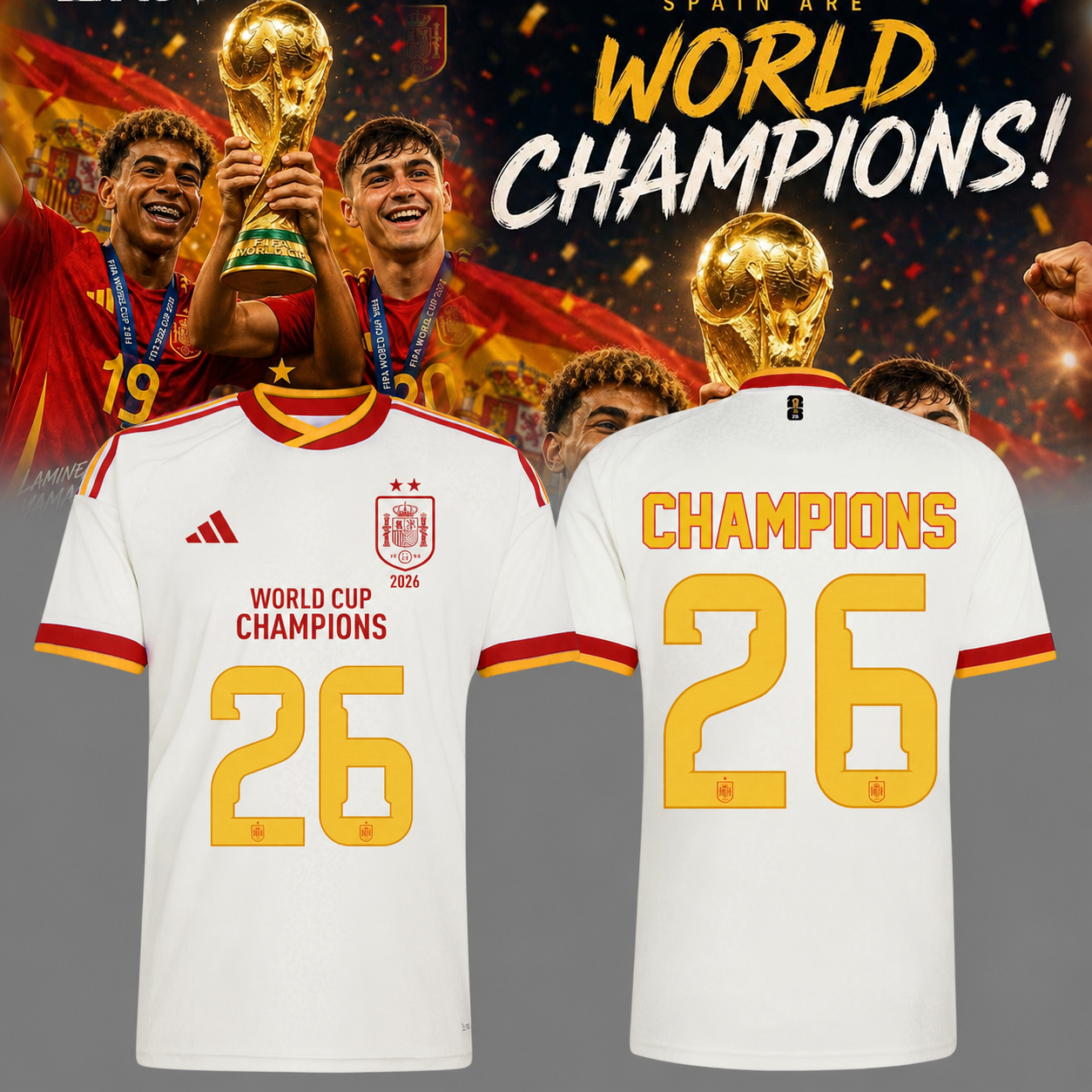Limited Edition Spain National Football Team 2026 World Cup Champions Jersey