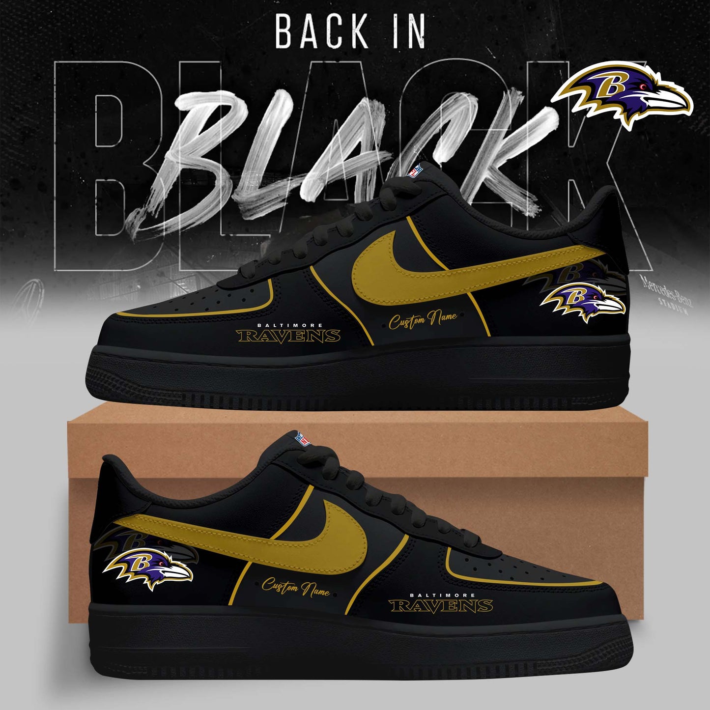 Baltimore Ravens – 2025 Back In Black Limited Edition AF1