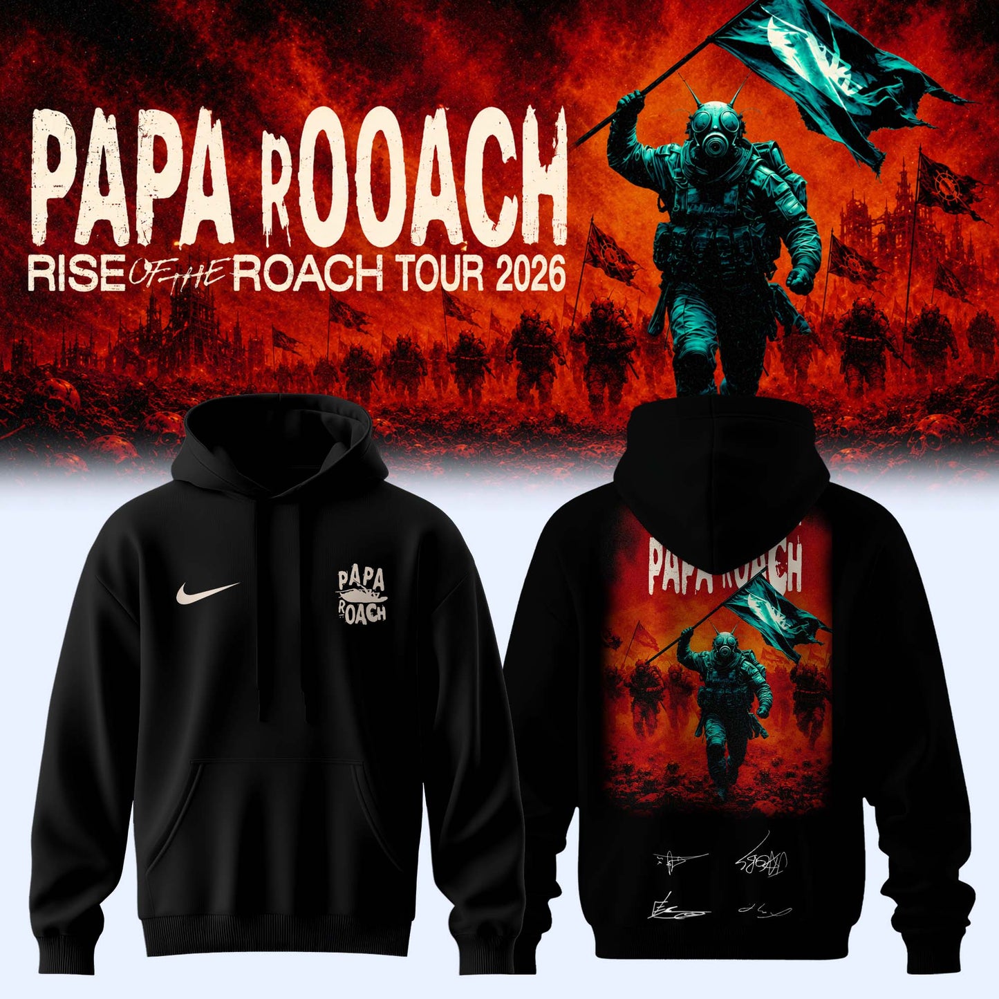,Papa Roach “Rise of the Roach World Tour 2026” Signature Limited Edition – Hoodie 6