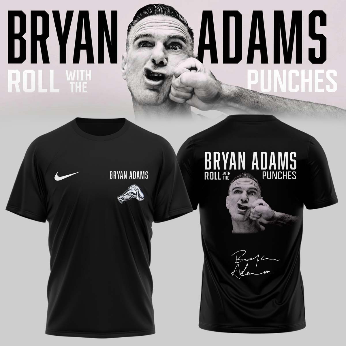.Bryan Adams “Roll With The Punches” Tour 2026 Limited Edition Signature – Shirt