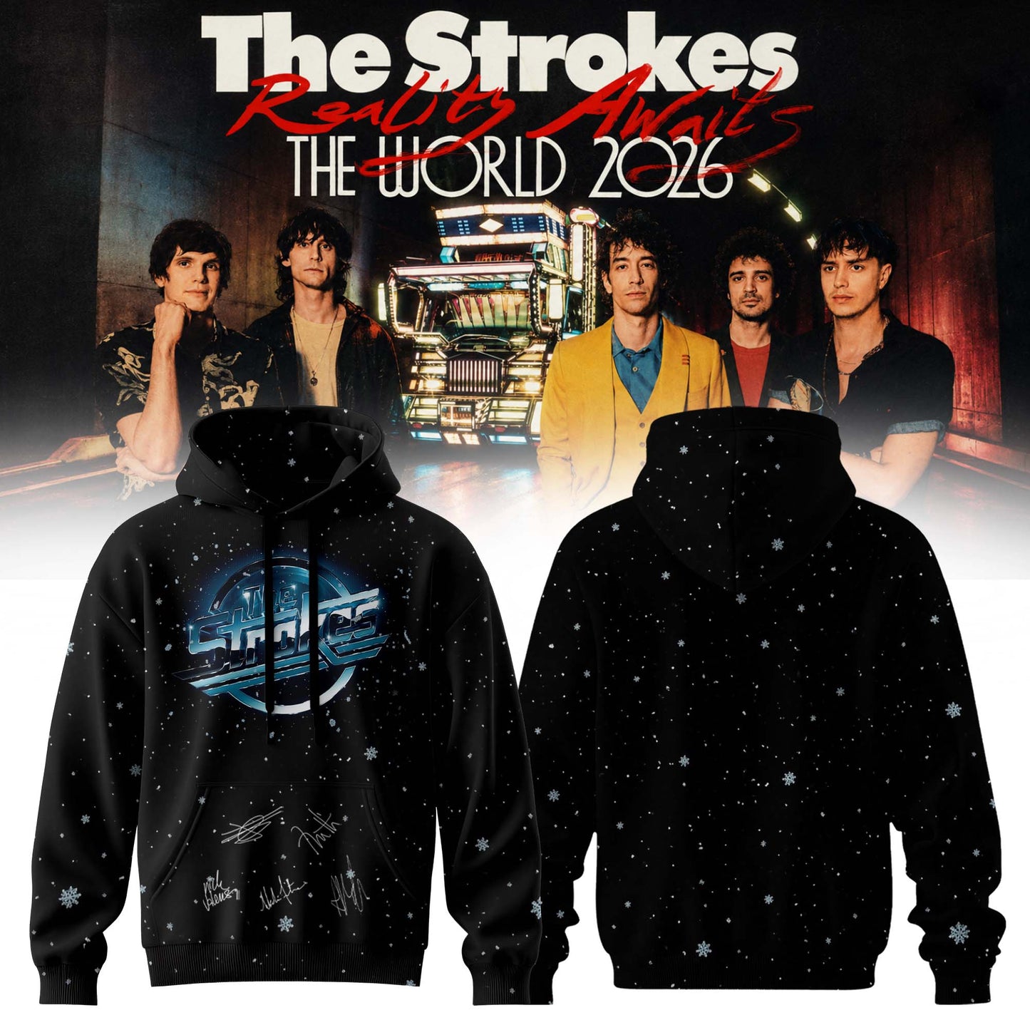 The Strokes “Reality Awaits Tour 2026” Signature Limited Edition – Hoodie