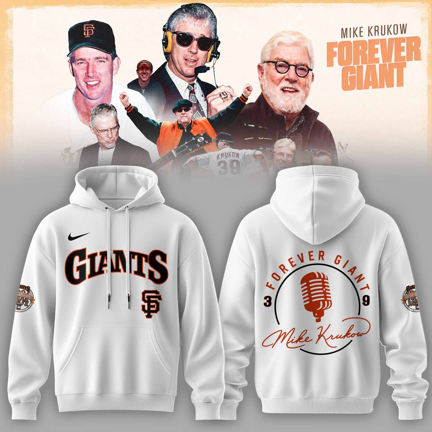 _SF Gnts 39 Years Mike Krukow Forever Giants 3D All-Over Print Hoodie V1
