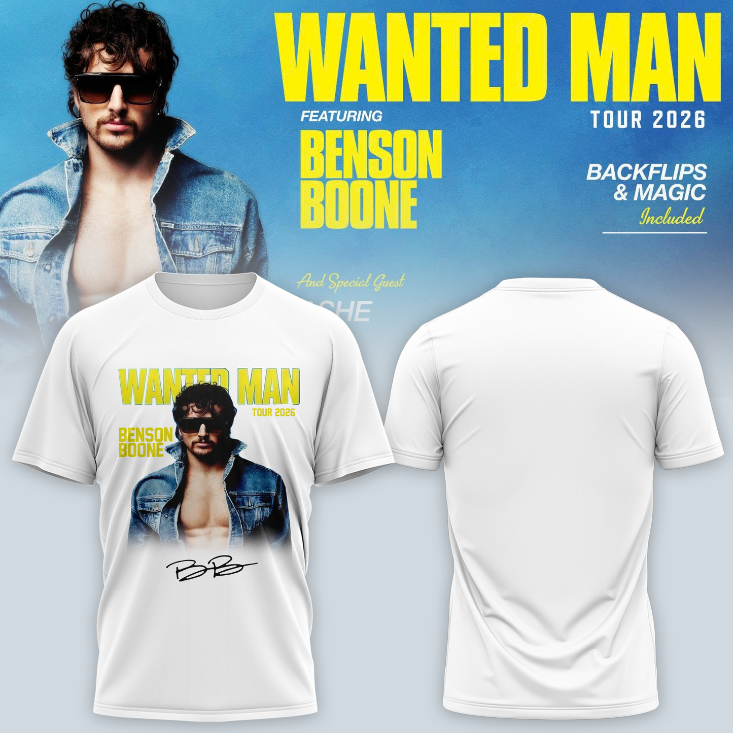 Benson Boone Wanted Man signed T-Shirt