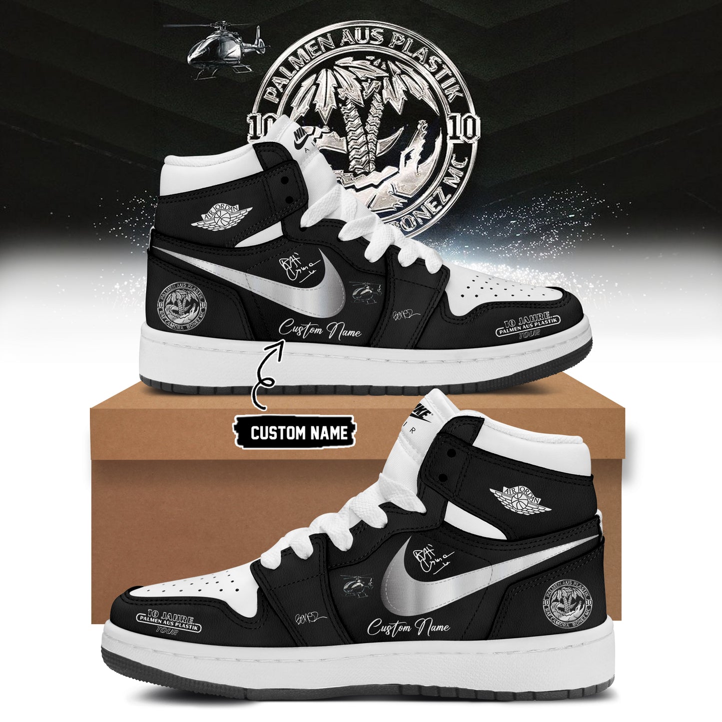 RAF Camora & Bonez MC “10 Jahre Palmen aus Plastik Tour” . Limited Edition Signature Shoes 3-