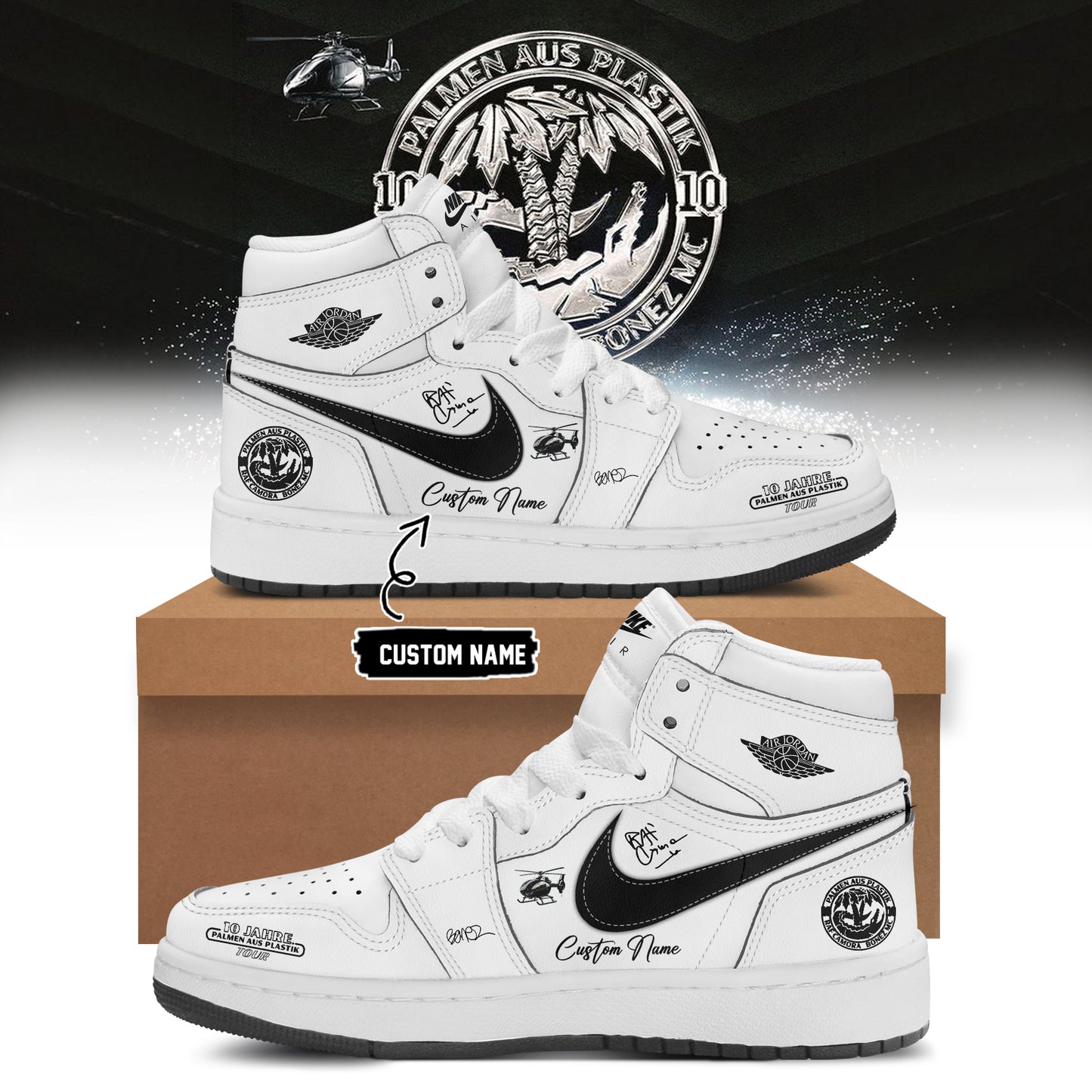 RAF Camora & Bonez MC “10 Jahre Palmen aus Plastik Tour” . Limited Edition Signature Shoes 2-