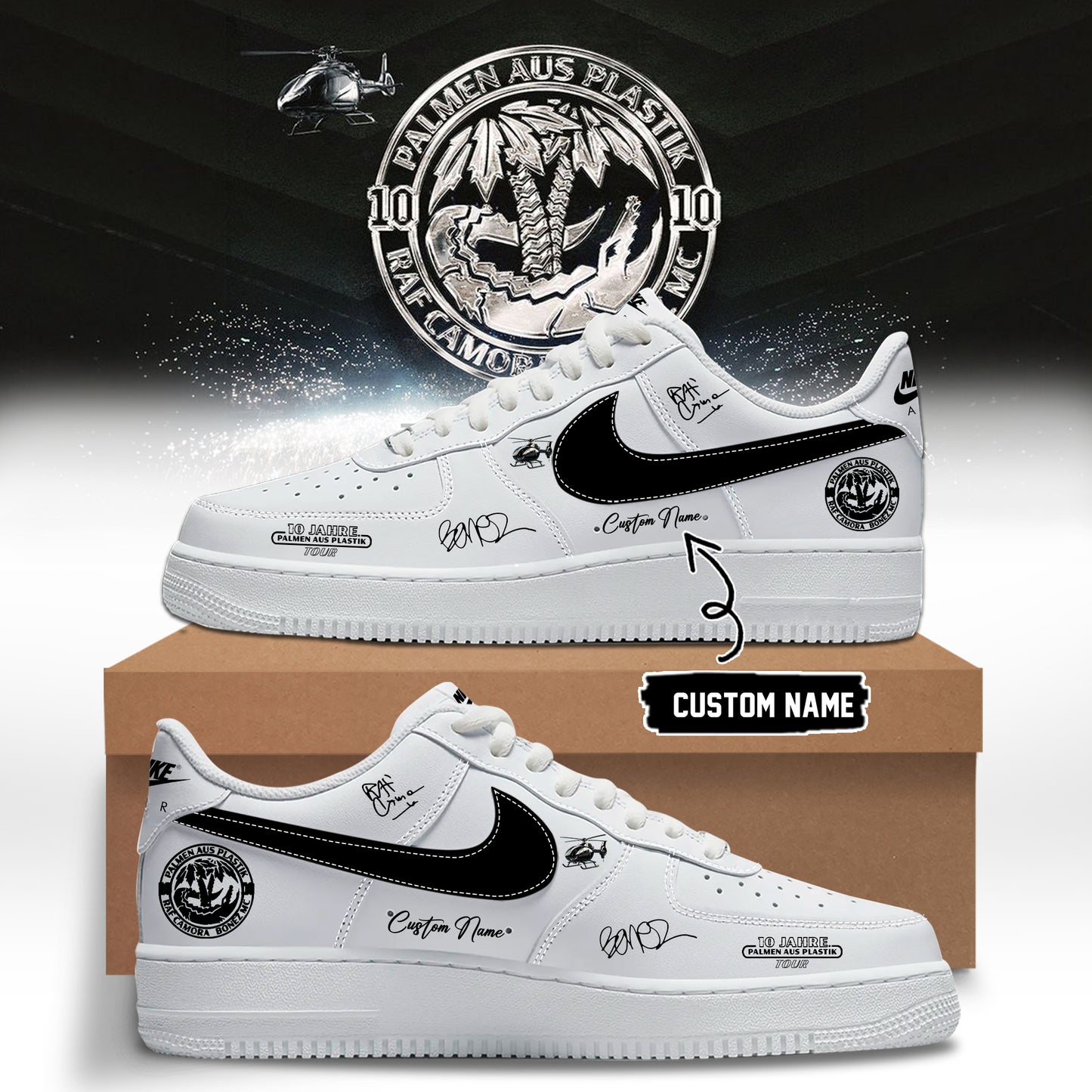 RAF Camora & Bonez MC “10 Jahre Palmen aus Plastik Tour” . Limited Edition Signature Shoes 2