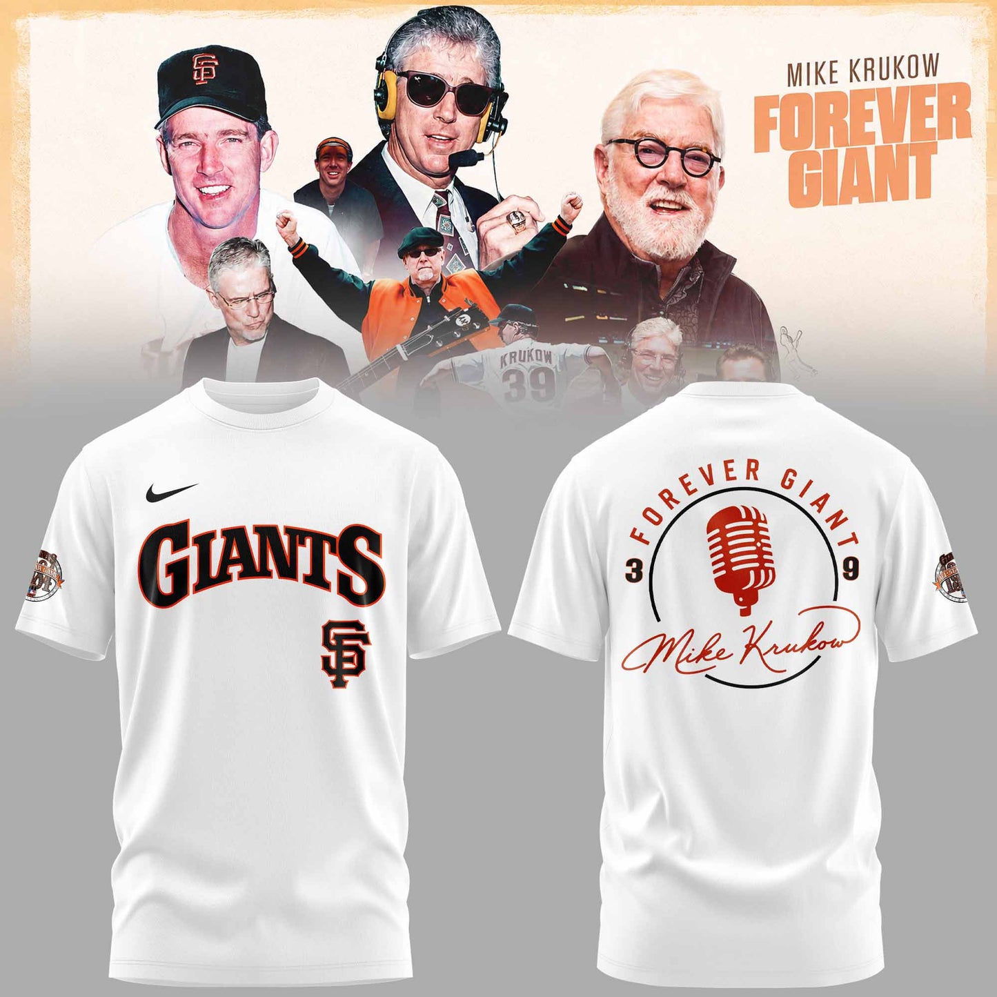 _SF Gnts 39 Years Mike Krukow Forever Giants 3D All-Over Print T-Shirt V1