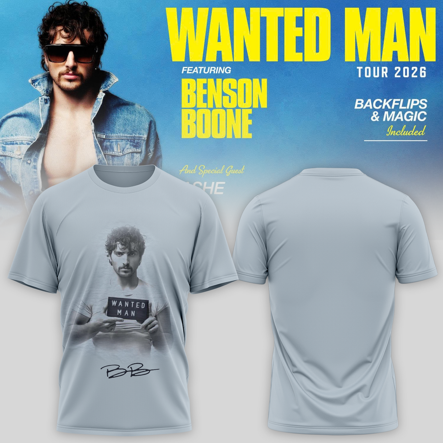 Benson Boone Wanted Man signed T-Shirt