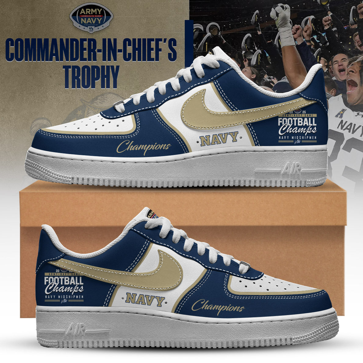 Navy Champions White Air Force 1 + Unisex Limited Style