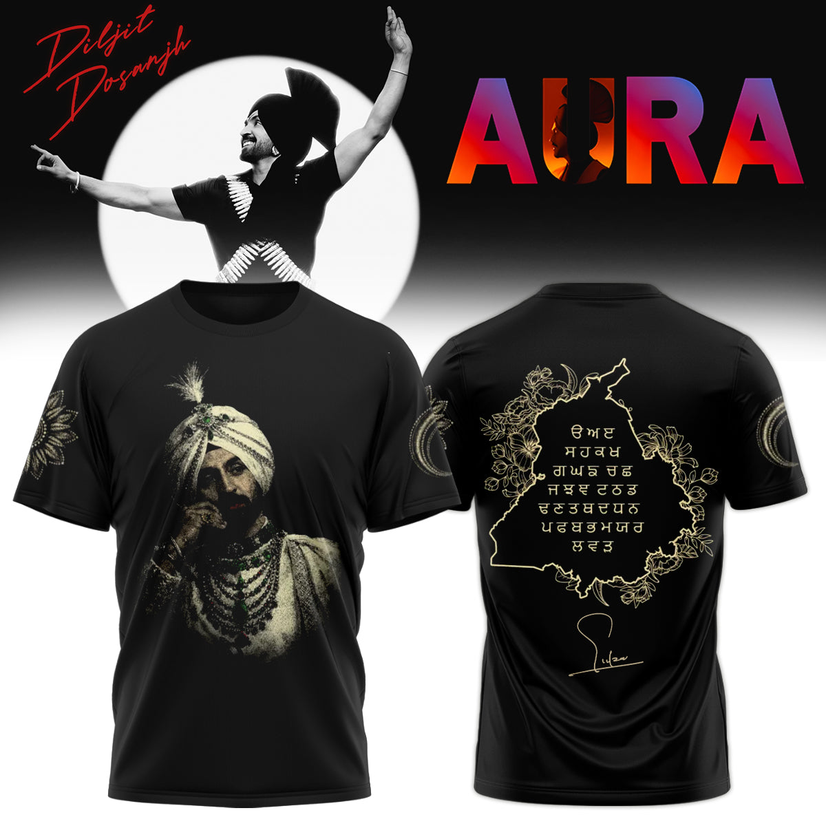 Diljit Dosanjh ”AURA World Tour” T-Shirt