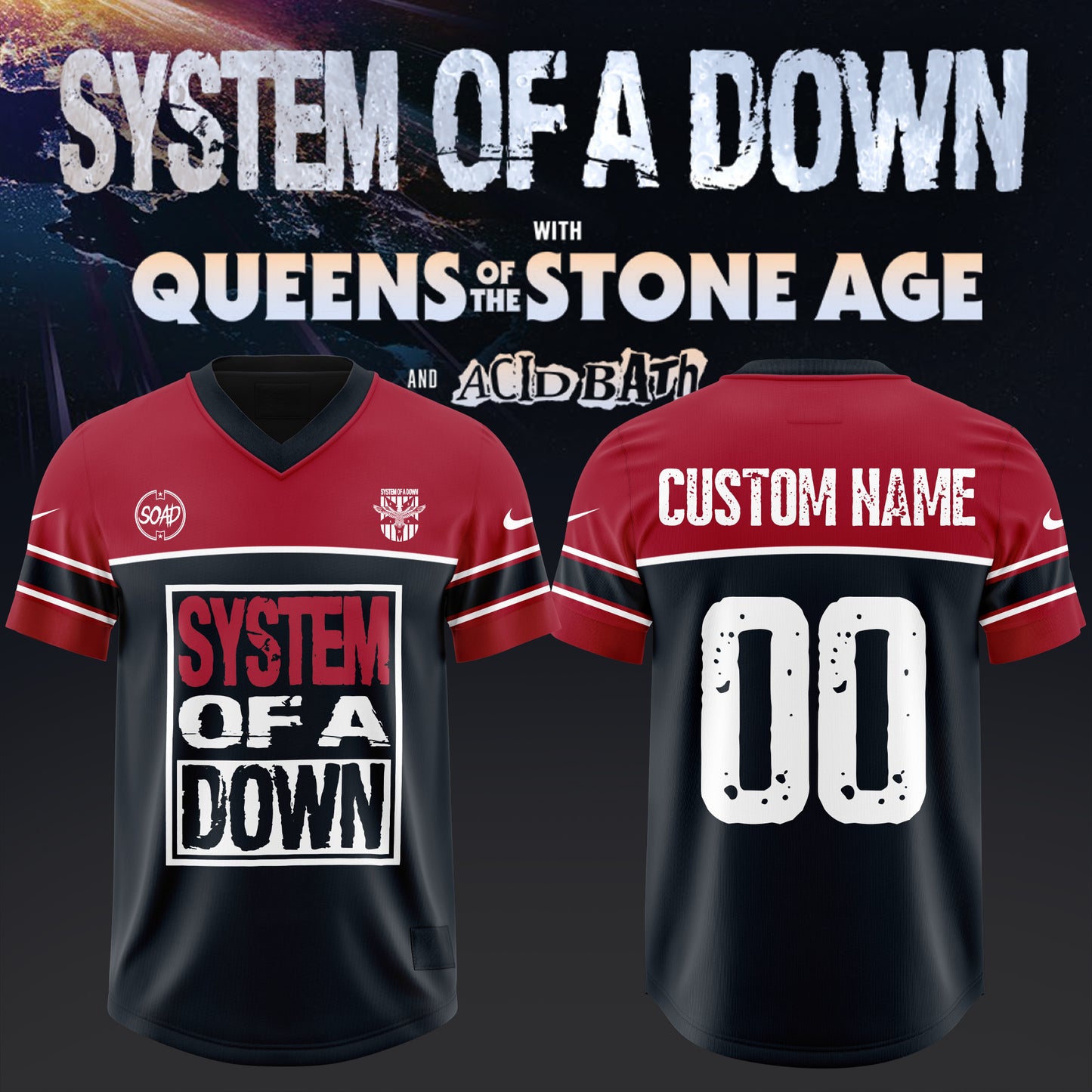 S.O.A.D – UK & EU Tour 2026 Customize Football Jersey