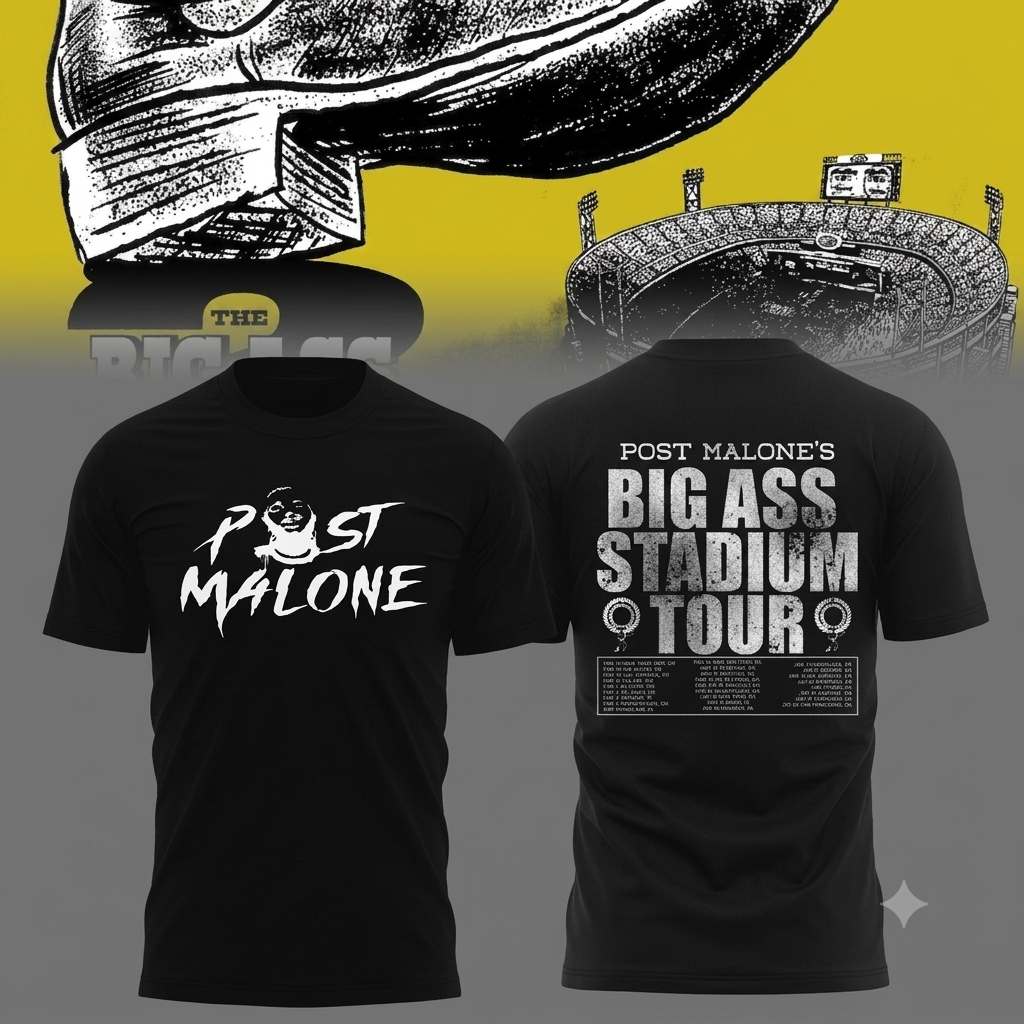 36. Black Shirt Post Malone x Utah Football - THE BIG ASS Stadium Tour Part 2 T-Shirt