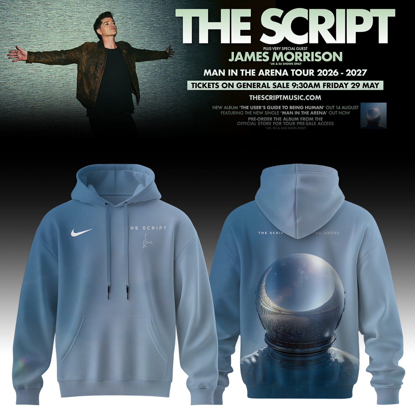 The Script ”Man In The Arena” Tour Limited Edition Signature – Hoodie