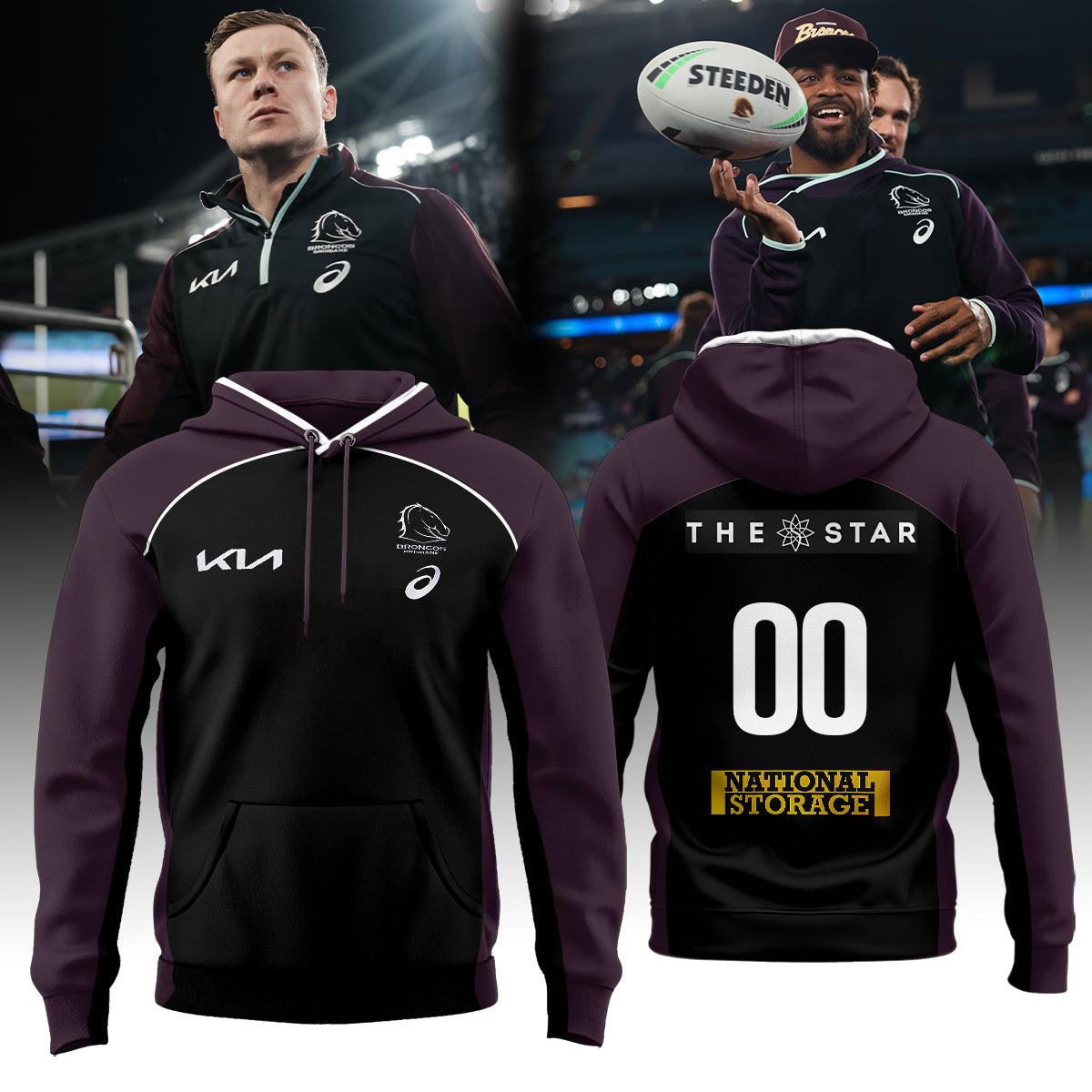 Brisbane Broncos 2025 New HOODIE (custom Number)