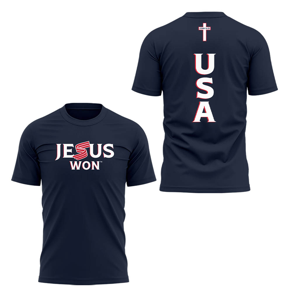 Limited Edition USA Baseball “Jesus Won” Tshirt