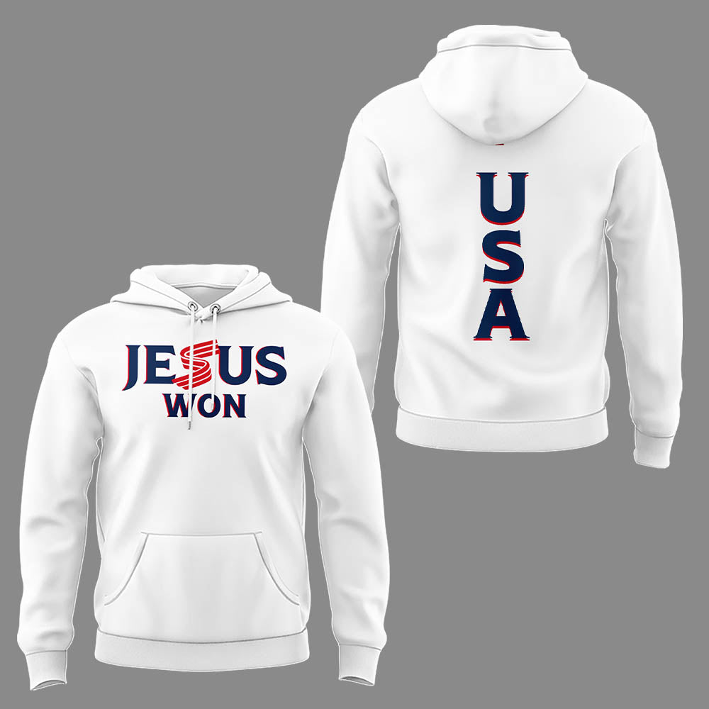 Limited Edition USA Baseball “Jesus Won” Hoodie