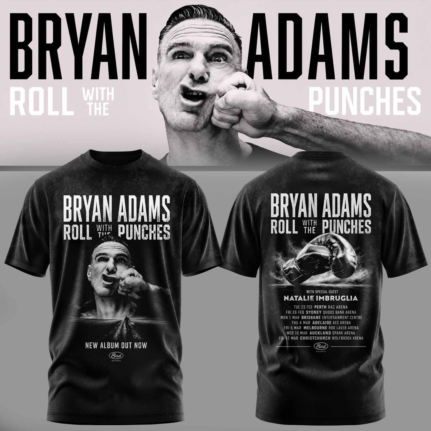 .Bryan Adams “Roll With The Punches” Tour 2026 Limited Edition Signature – Shirt