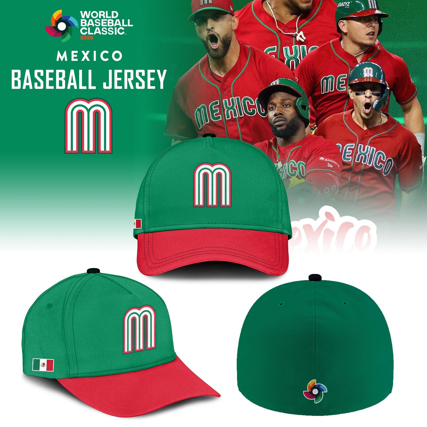 Mexico Baseball 2026 World Baseball Classic Hoodie Limited Edition Green