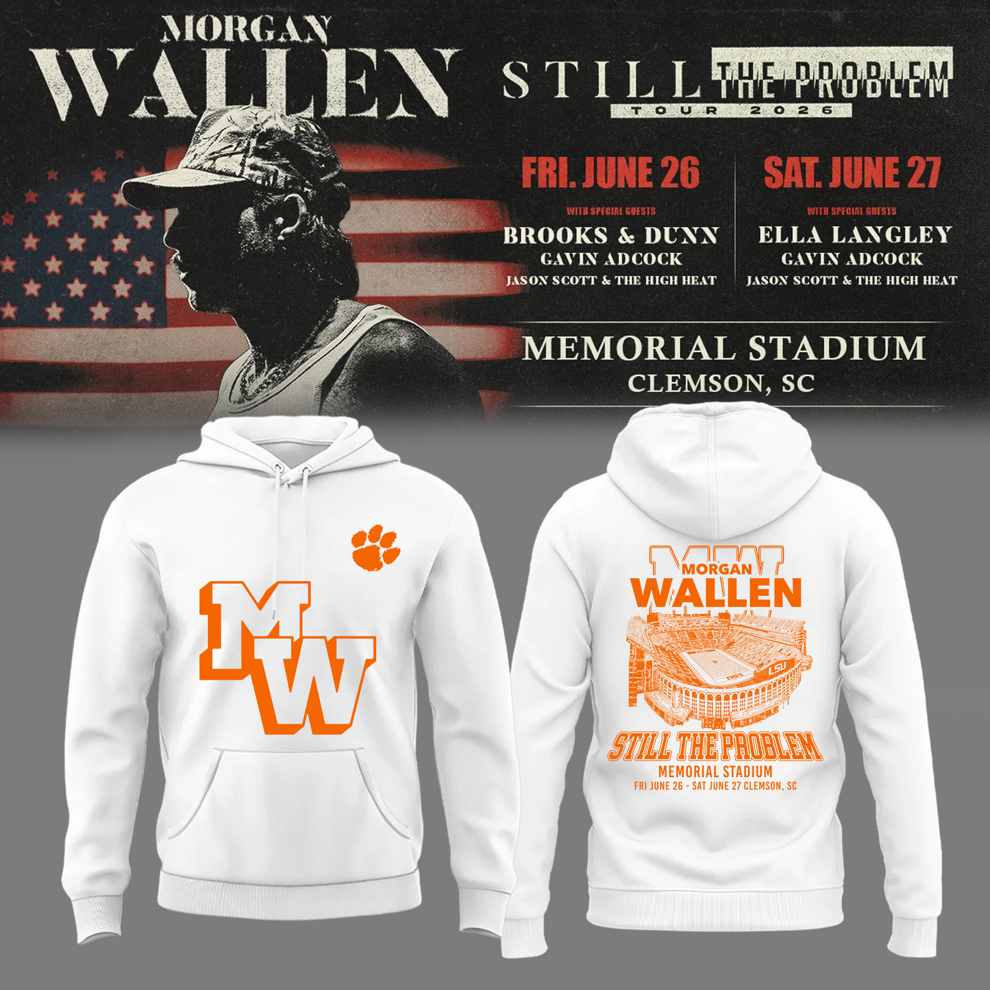MW x The Clemson Takeover Hoodie Limited Tour Drop
