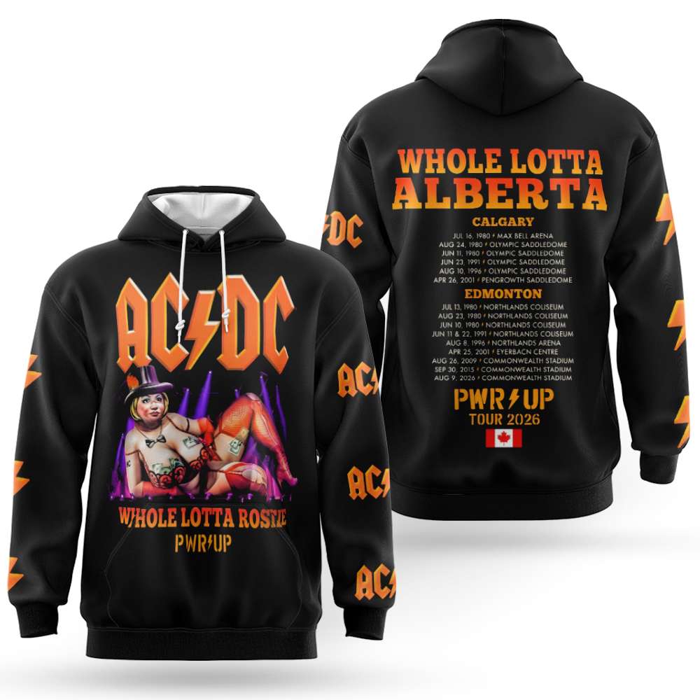 AC/DC Power Up Tour 2026 - Edmonton, AL Canada 3D Unisex Hoodie