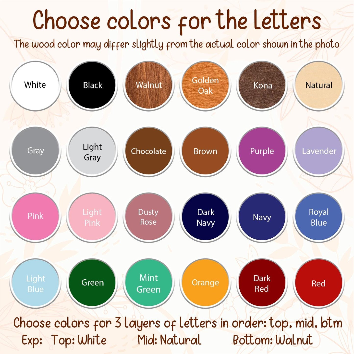 Wildflower Nursery Name Sign - Floral Wall Letters - 3D Wooden Wall Art - Baby Girl Room Decor - Baby Shower Gift