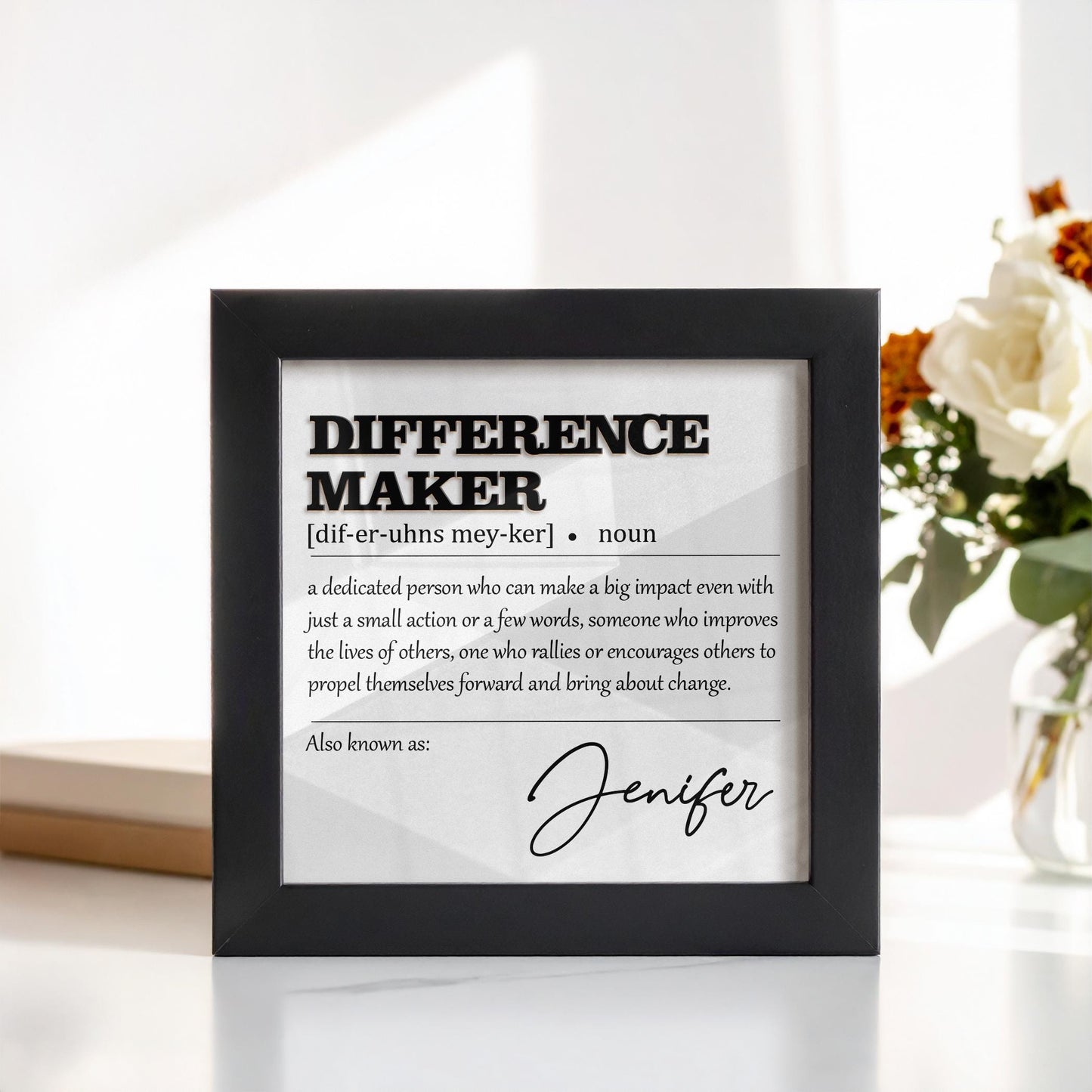 Difference Maker Gift,Appreciation Gifts for Leader Boss Mentor Coworker Teacher,Wooden Frame Sign,Employee Gift,Retirement Gift,Supervisor