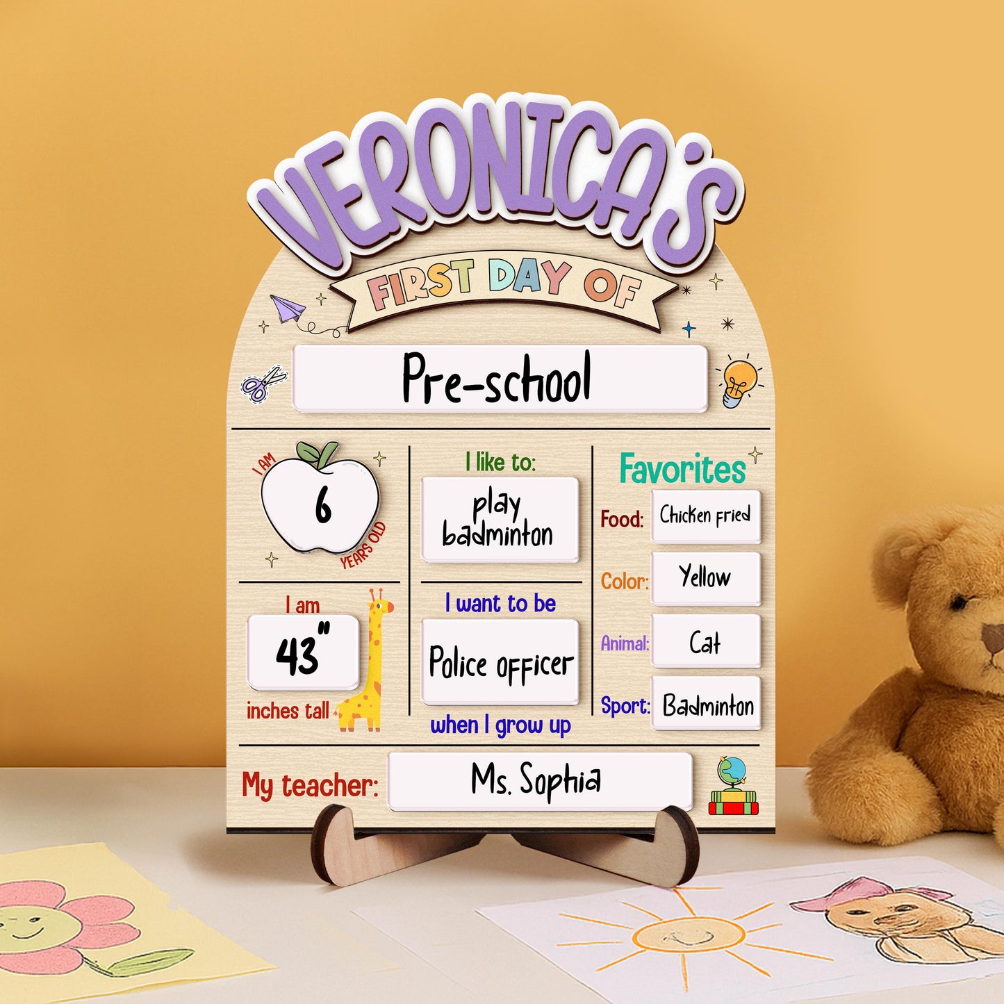 First and Last Day of School Sign,Interchangeable Reusable Back to School Board,Kindergarten 1st Day of School,First Day School Photo Prop