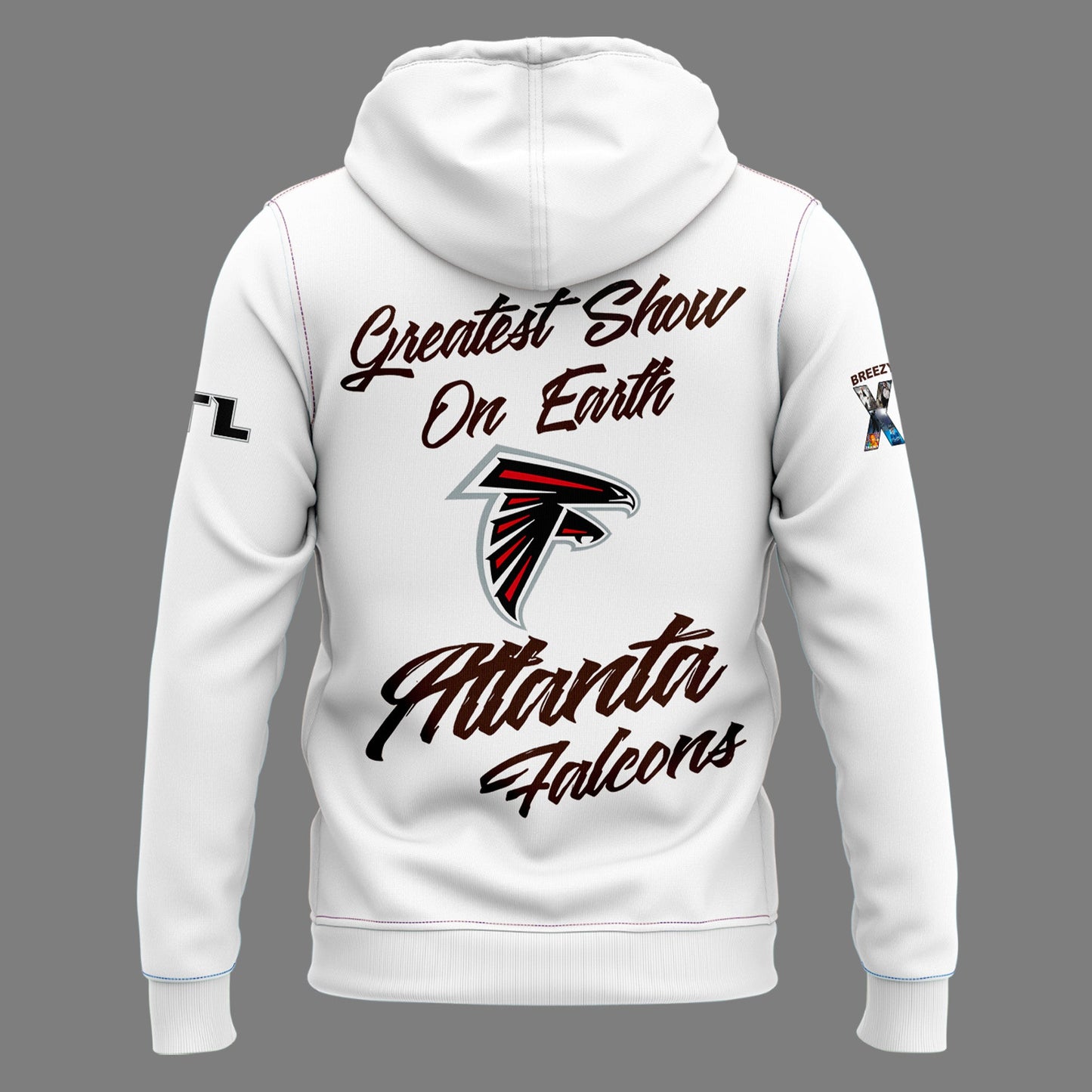 Atlanta Falcons x Chris Brown Breezy Bowl XX White Hoodie v1