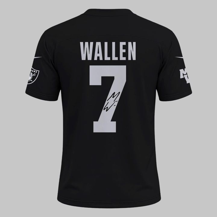 2026 Exclusive Version Signed Jersey Black Morgan Wallen x Las Vegas Raiders for fans!