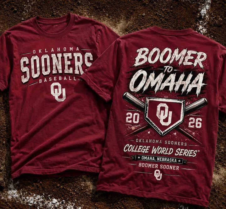 Oklahoma Sooners 2026 Baseball College World Series "OKLAOMAHA" T-Shirt Red