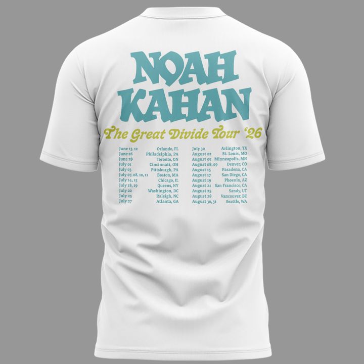 Exclusive Version "I went off my meds at" Noah Kahan The Great Divide Tour White T-shirt