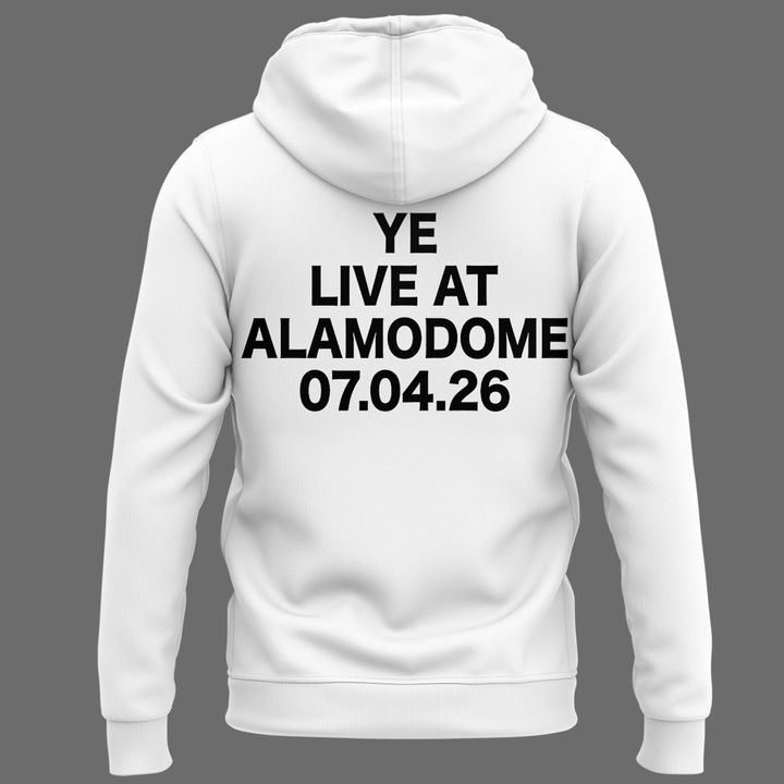 San Antonio white HOODIE -2026 Ye Live Concert Tour Alamodome Stadium