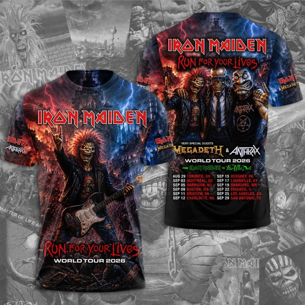 Iron Maiden - Run For Your Lives - World Tour 2026 T-shirt