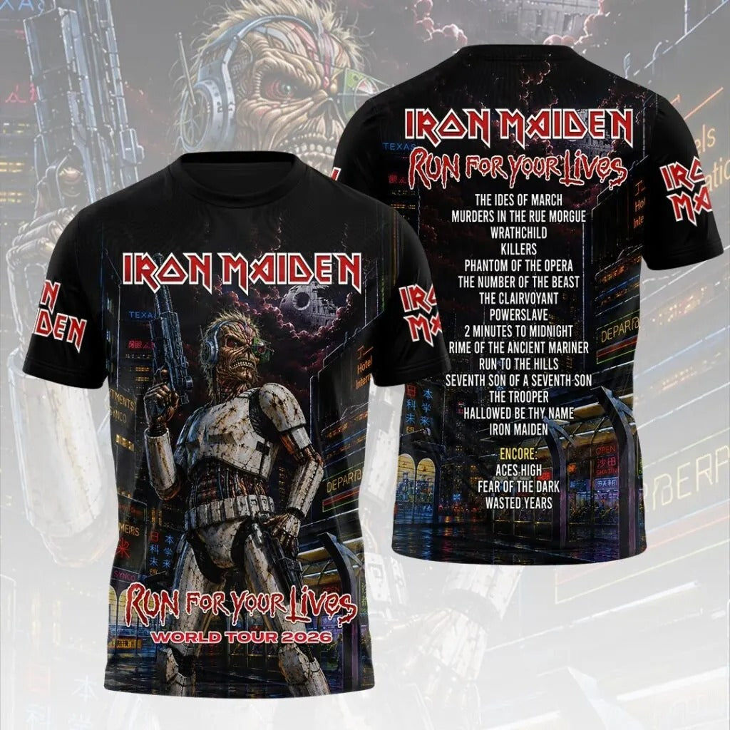 Iron Maiden - Run For Your Lives - World Tour 2026 Limited Edition T-shirt
