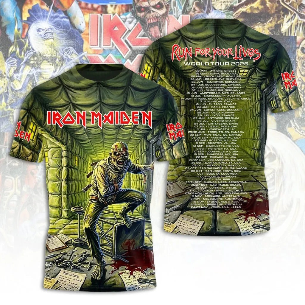 Iron Maiden - Run For Your Lives - World Tour 2026 Limited Edition T-shirt