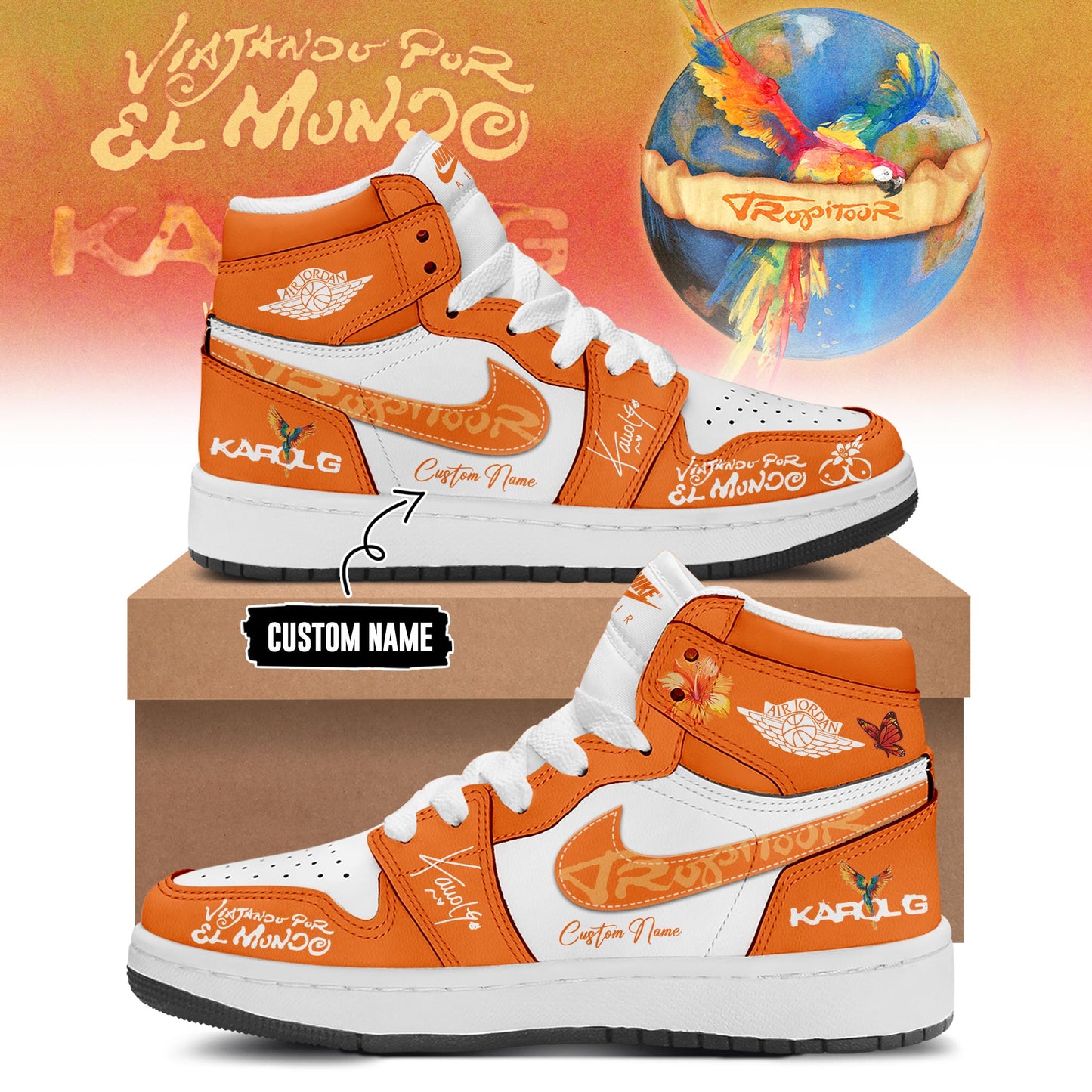 Karol G – Viajando Por El Mundo Tropitour 2026 Limited Edition AJ1 Sneakers 7