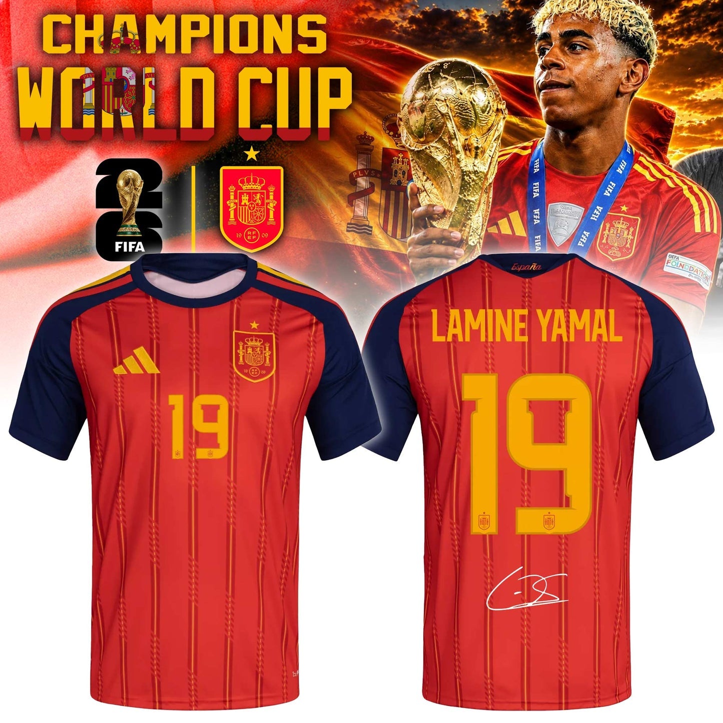 .Spain Jersey Champions World Cup 2026 Edition Limited ( Yamal )