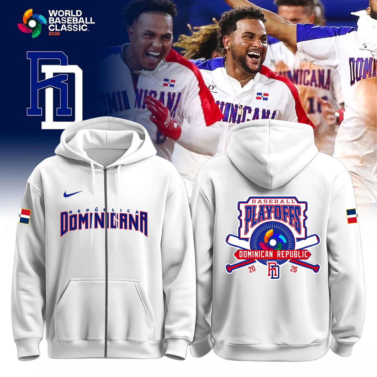 Dominican Republic Baseball 2026 World Baseball Classic Limited Zip Hoodie