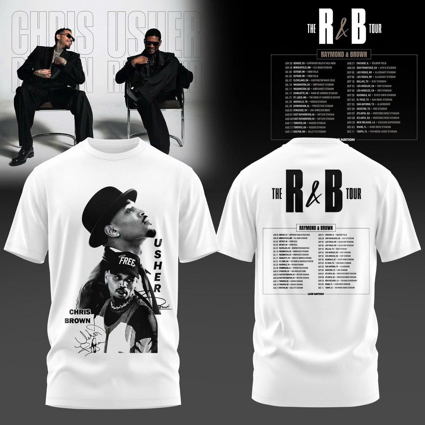Usher & Chris Brown: The R&B Tour 2026- Limited Edition T-shirt