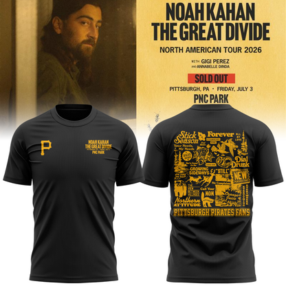 Limited Edition Pittsburgh Pirates x Noah Kahan Dark Gray T-shirt 2026